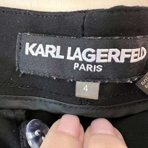 Ladies Karl Lagerfeld Paris Ladies Black Slacks‎ Size 4 - Picture 3 of 5